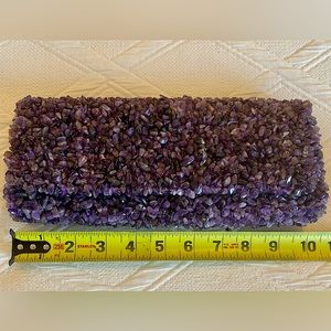 Amethyst Stone Covered Clutch!  Brand New! Inge Christopher